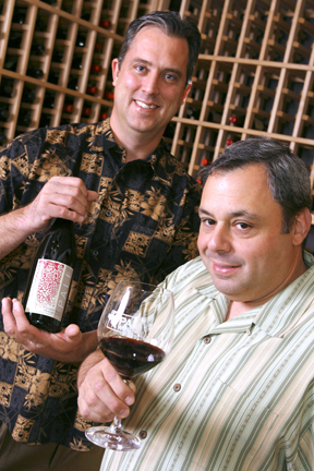 Two of the Pali Wine owners Scott Knight (left) and Tim Perr, who started their wine business with Judy Perr in January 2005.